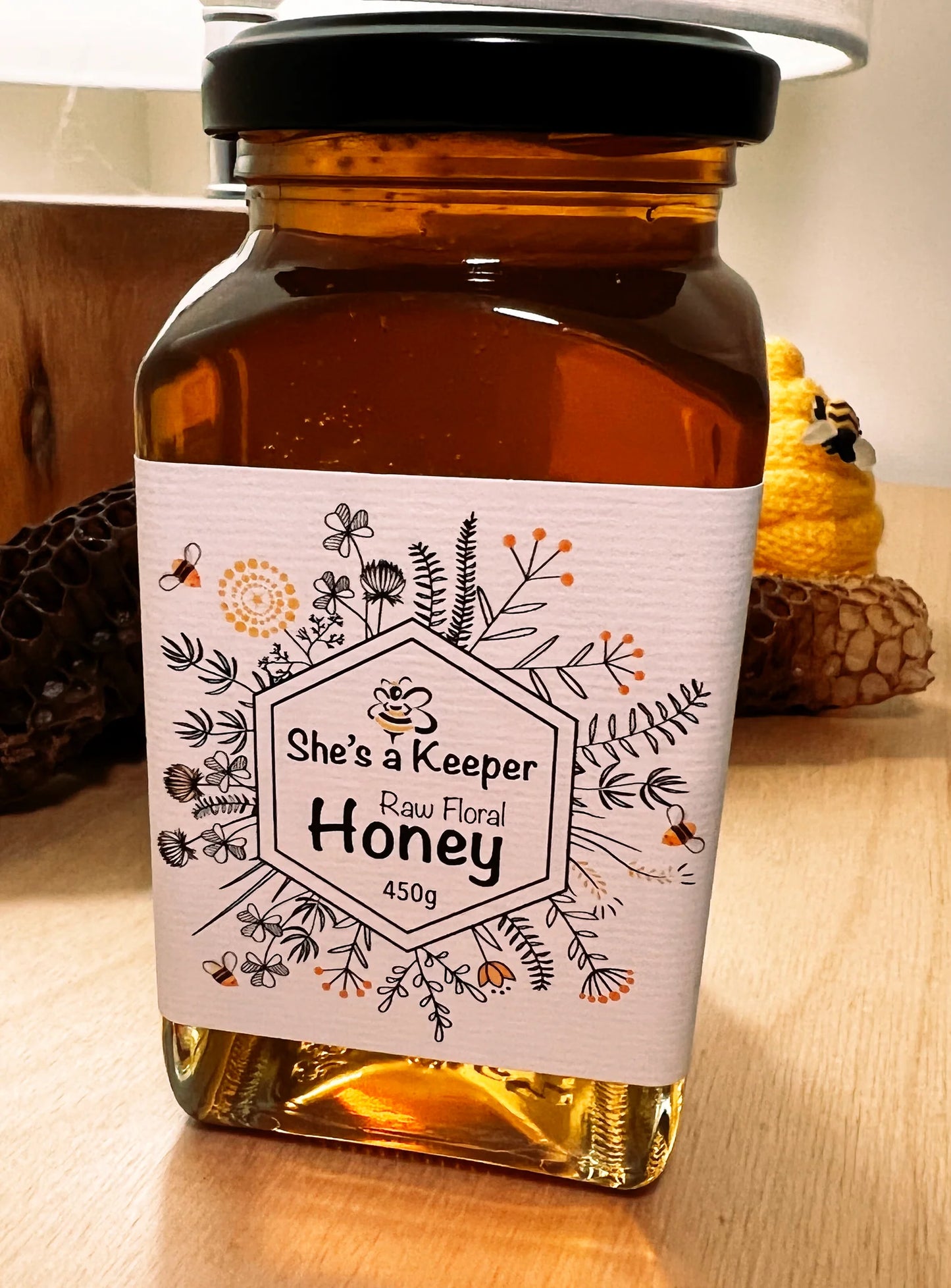 She's a Keeper 400g Raw Honey - Mixed Floral - Premium Glass Jar